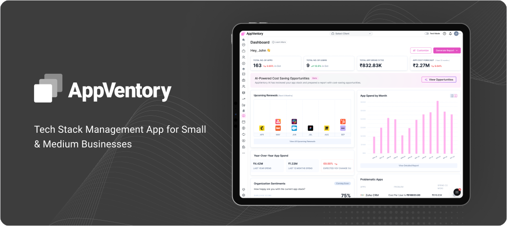 AppVentory Dashboard Mockup